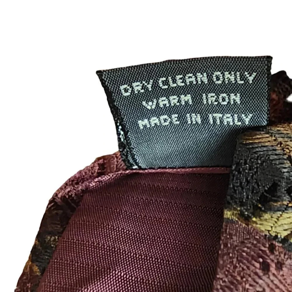 Vintage Ermenegildo Zenga Tie Dark Red Abstract Circles Made in Itlay 100% Silk - Picture 5 of 6